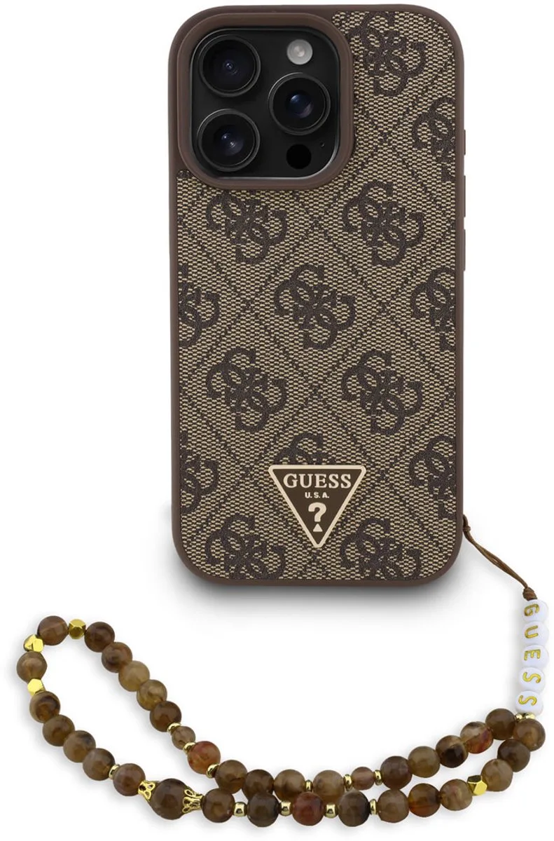 telefoonhoesje voor iPhone 16 Pro Max - MagSafe de Guess en Marron – photo produit