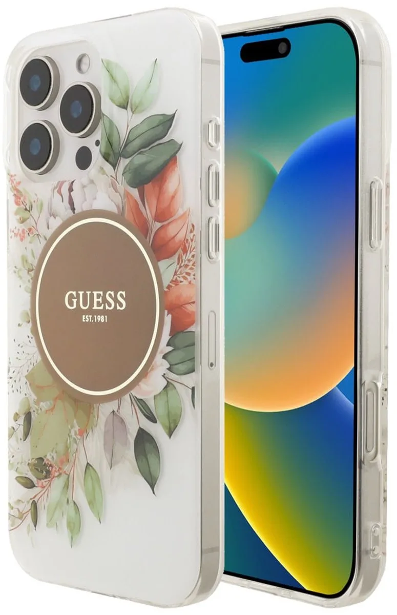 telefoonhoesje voor iPhone 16 Pro Max - MagSafe geschikt by Guess in Brown – product photo