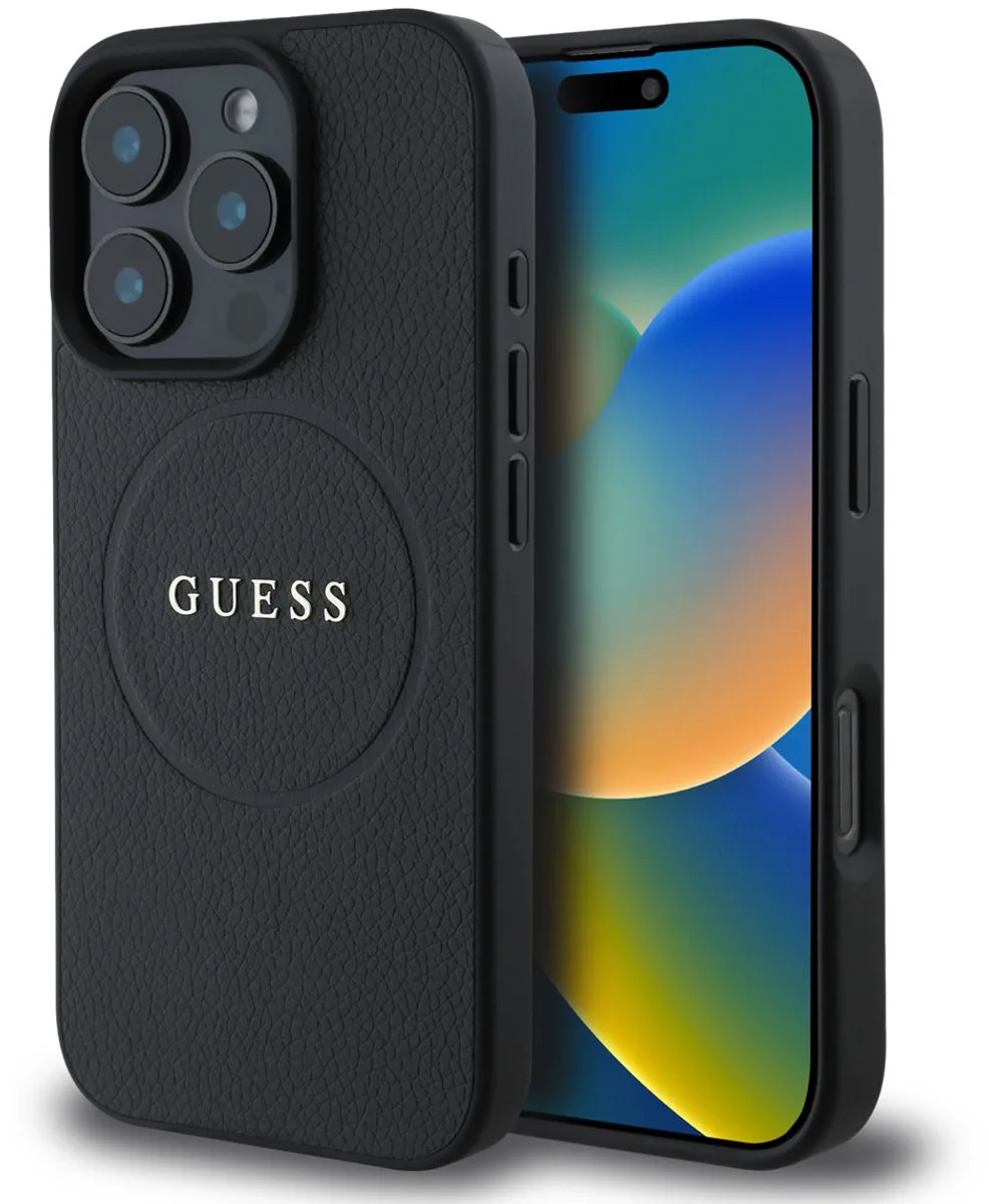 telefoonhoesje voor iPhone 16 Pro Max - MagSafe geschikt van Guess in Zwart – productfoto