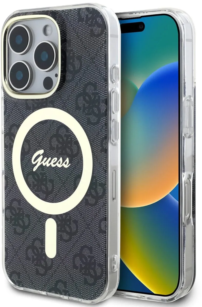 telefoonhoesje voor iPhone 16 Pro - met MagSafe de Guess en Noir – photo produit