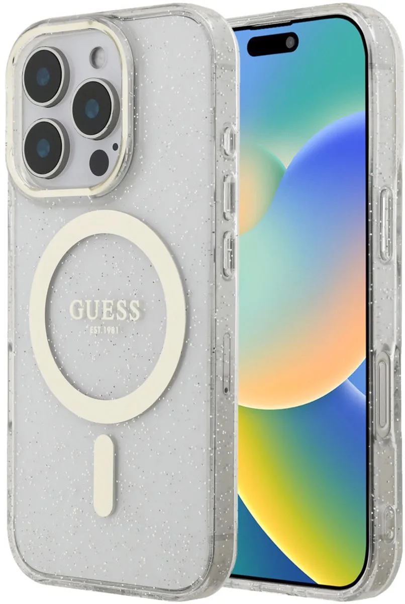 telefoonhoesje voor iPhone 16 Pro - schokabsorberend - transparant de Guess en Transparent – photo produit