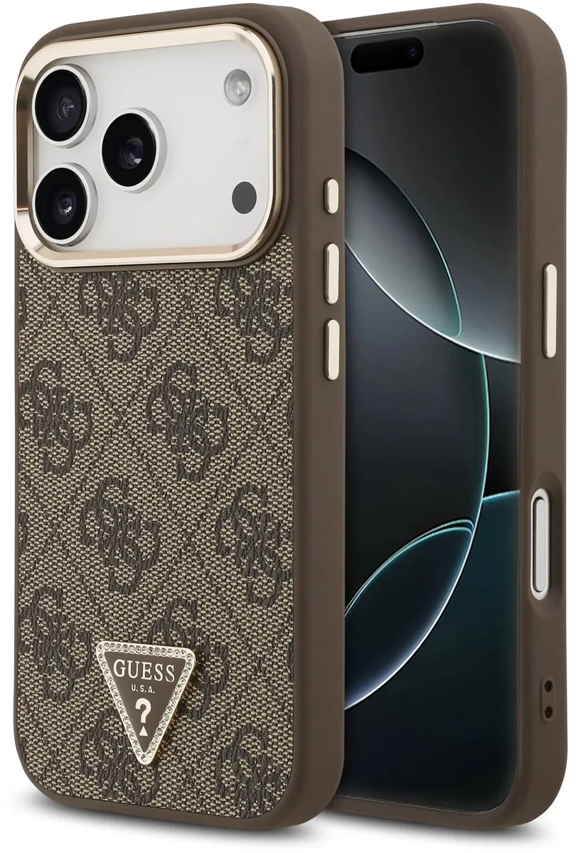 telefoonhoesje voor iPhone 17 Pro - MagSafe van Guess in Bruin – productfoto