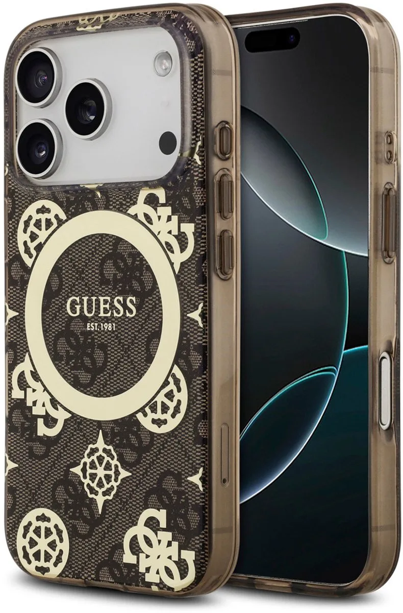 Telefoonhoesje voor iPhone 17 Pro Max - MagSafe geschikt van Guess in Bruin – productfoto