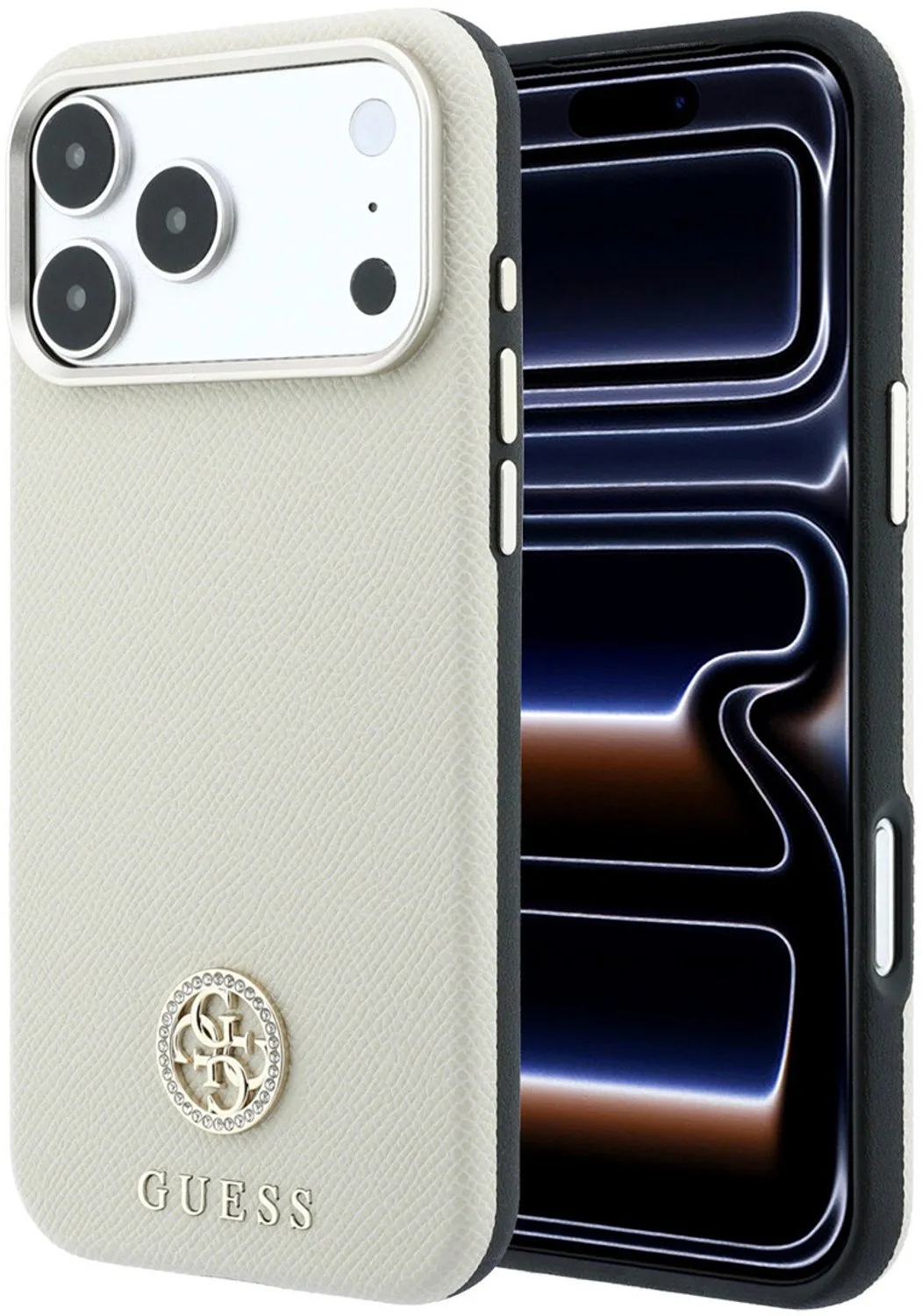 telefoonhoesje voor iPhone 18 Pro - backcover hoesje från Guess i Beige – produktbild