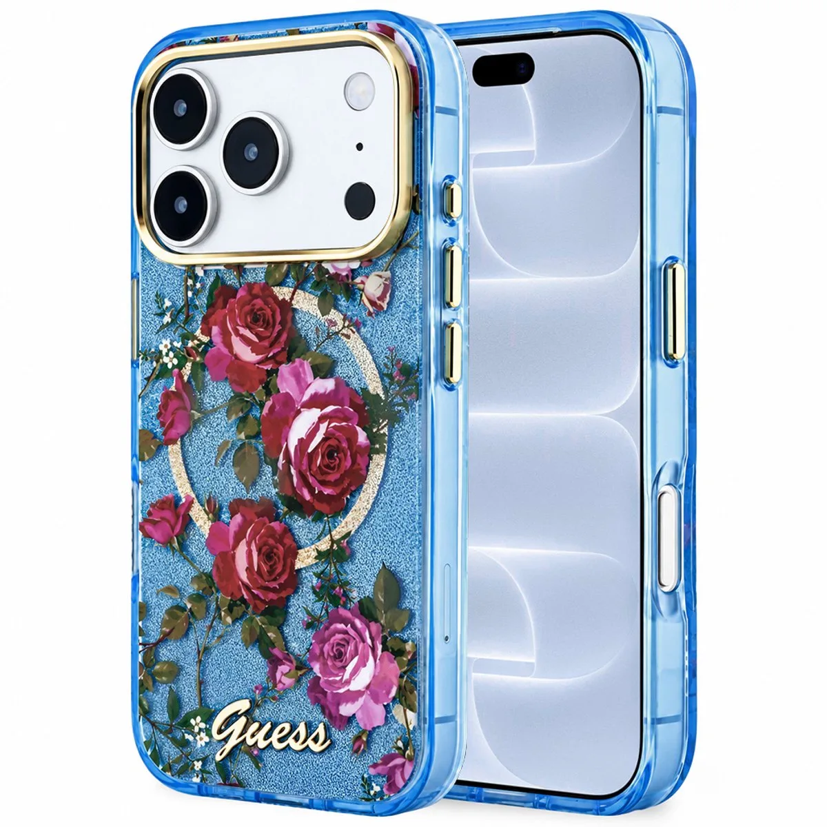telefoonhoesje voor iPhone 18 Pro - backcover - Lichtblauw de Guess en Bleu – photo produit