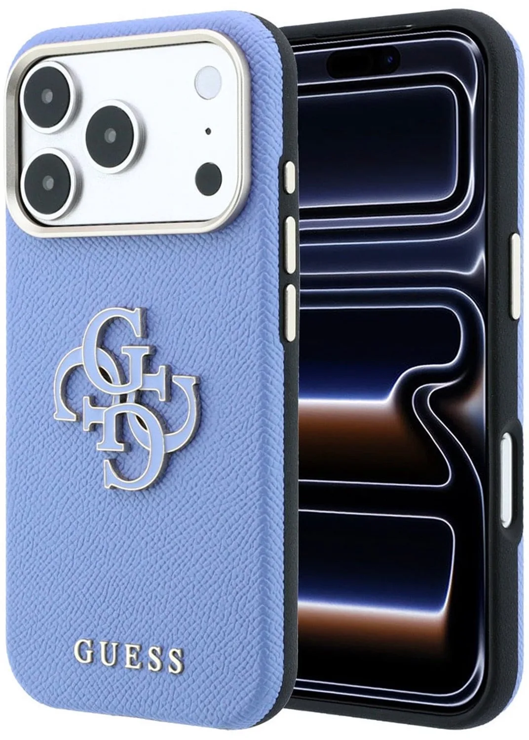 telefoonhoesje voor iPhone 18 Pro - harde behuizing van Guess in Lichtblauw – productfoto
