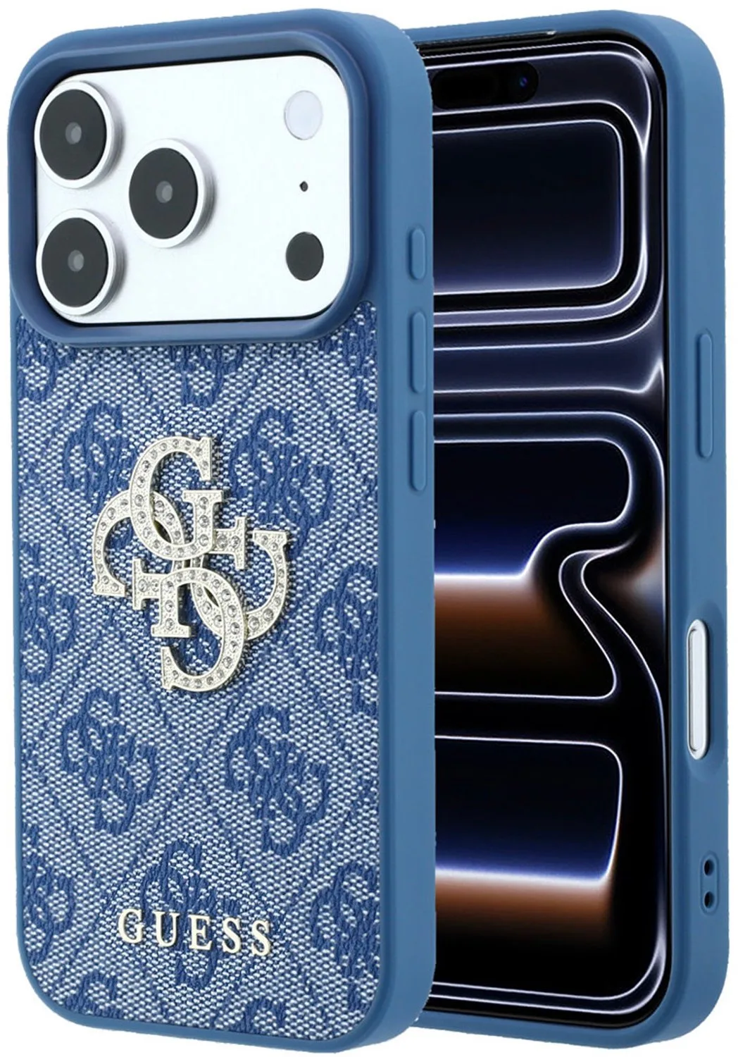 telefoonhoesje voor iPhone 18 Pro / iPhone 17 Pro - harde behuizing van Guess in Blauw – productfoto