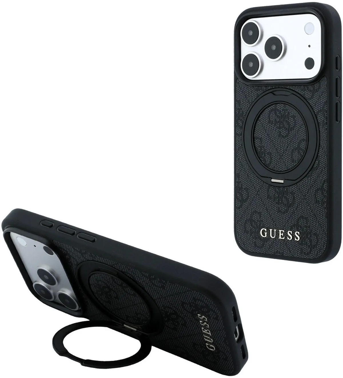 telefoonhoesje voor iPhone 18 Pro / iPhone 17 Pro - MagSafe - 4G - PU de Guess en Noir – photo produit
