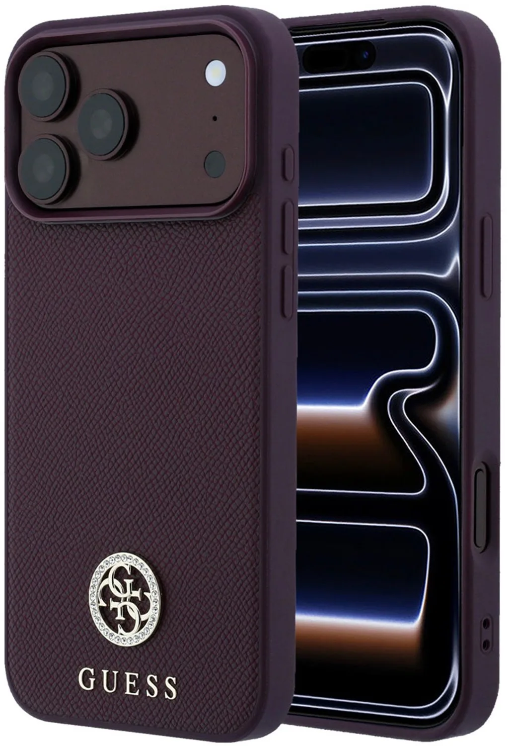 telefoonhoesje voor iPhone 18 Pro / iPhone 17 Pro - magSafe - Bordeauxrood van Guess in Burgundy – productfoto