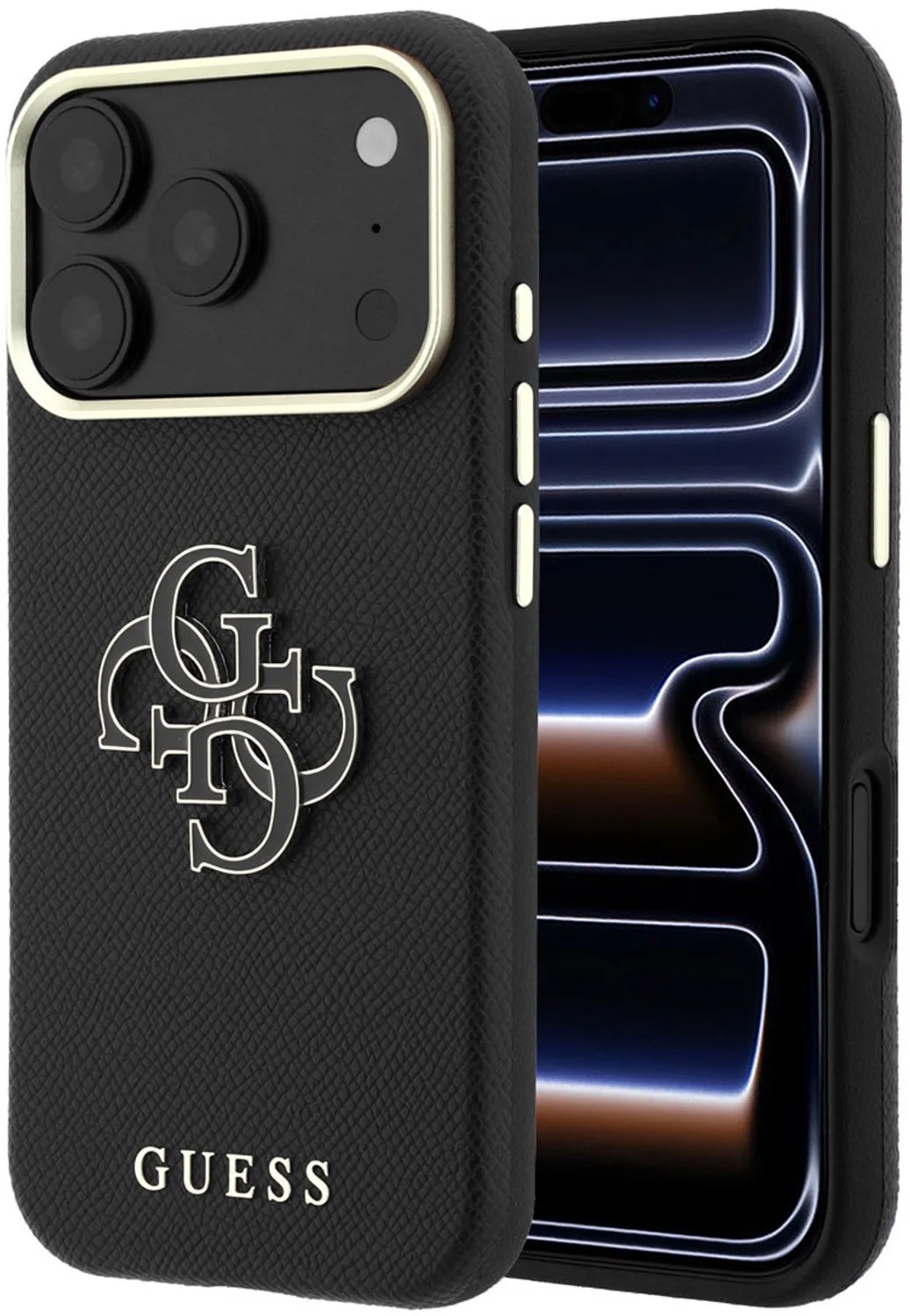 telefoonhoesje voor iPhone 18 Pro Max en iPhone 17 Pro Max - harde behuizing von Guess in Schwarz – Produktfoto