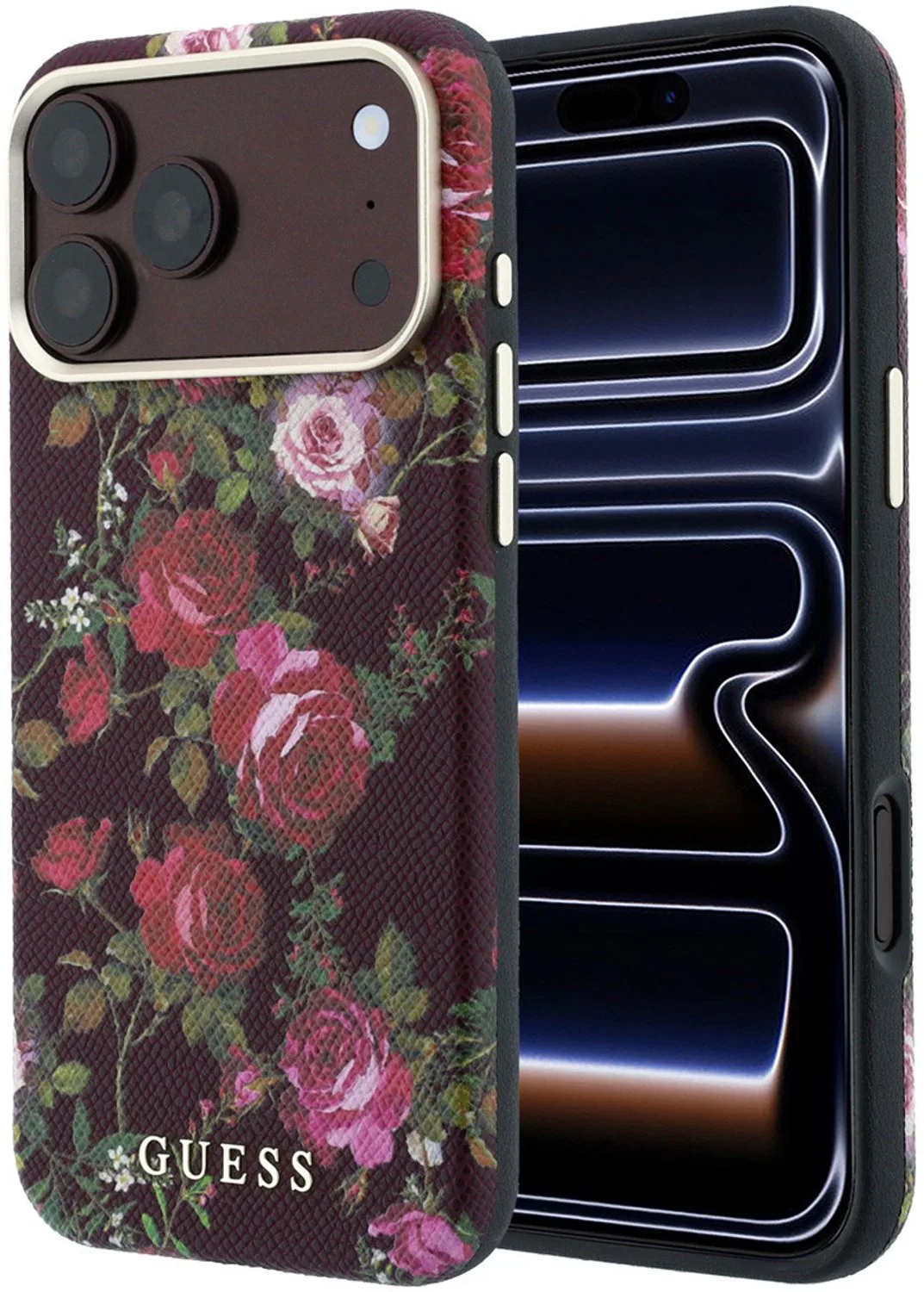 telefoonhoesje voor iPhone 18 Pro Max en iPhone 17 Pro Max - MagSafe de Guess en Bordeauxrood – photo produit