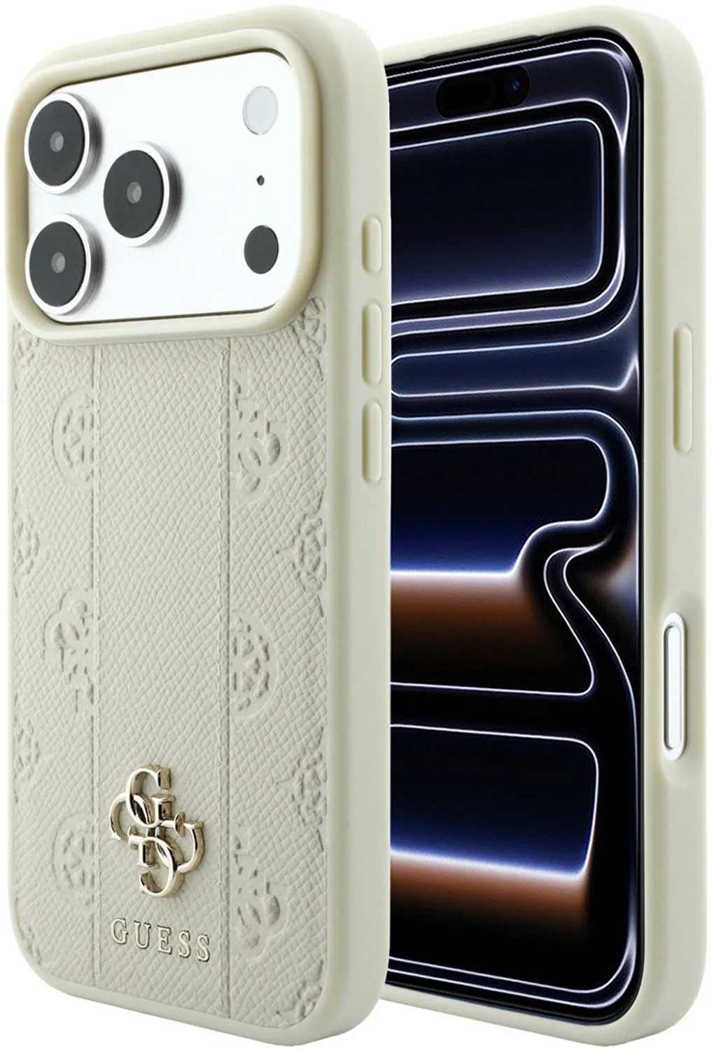 telefoonhoesje voor iPhone 18 Pro Max en iPhone 17 Pro Max - MagSafe van Guess in Beige – productfoto