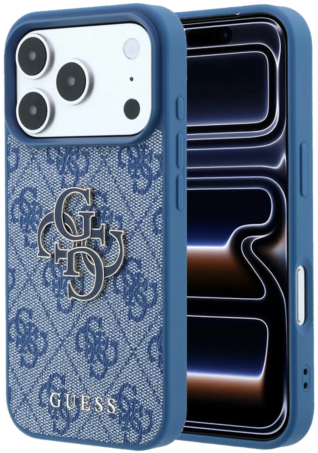 telefoonhoesje voor iPhone 18 Pro Max / iPhone 17 Pro Max - harde behuizing van Guess in Blauw – productfoto
