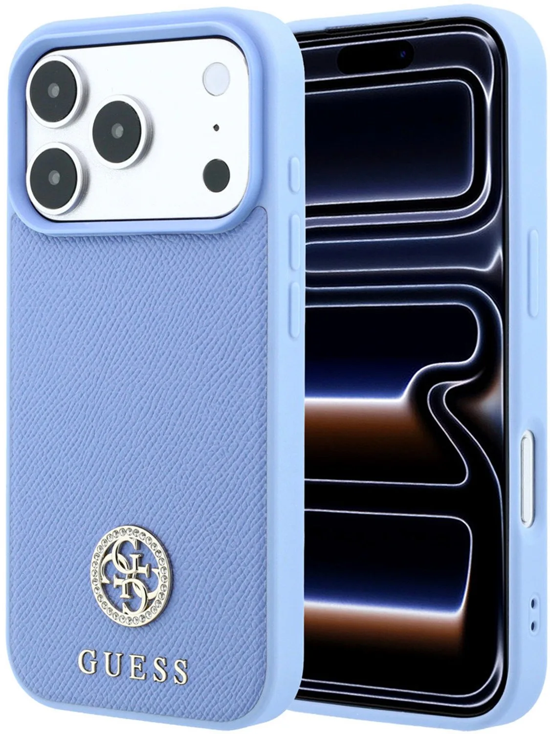 telefoonhoesje voor iPhone 18 Pro Max / iPhone 17 Pro Max - magSafe de Guess en Bleu clair – photo produit