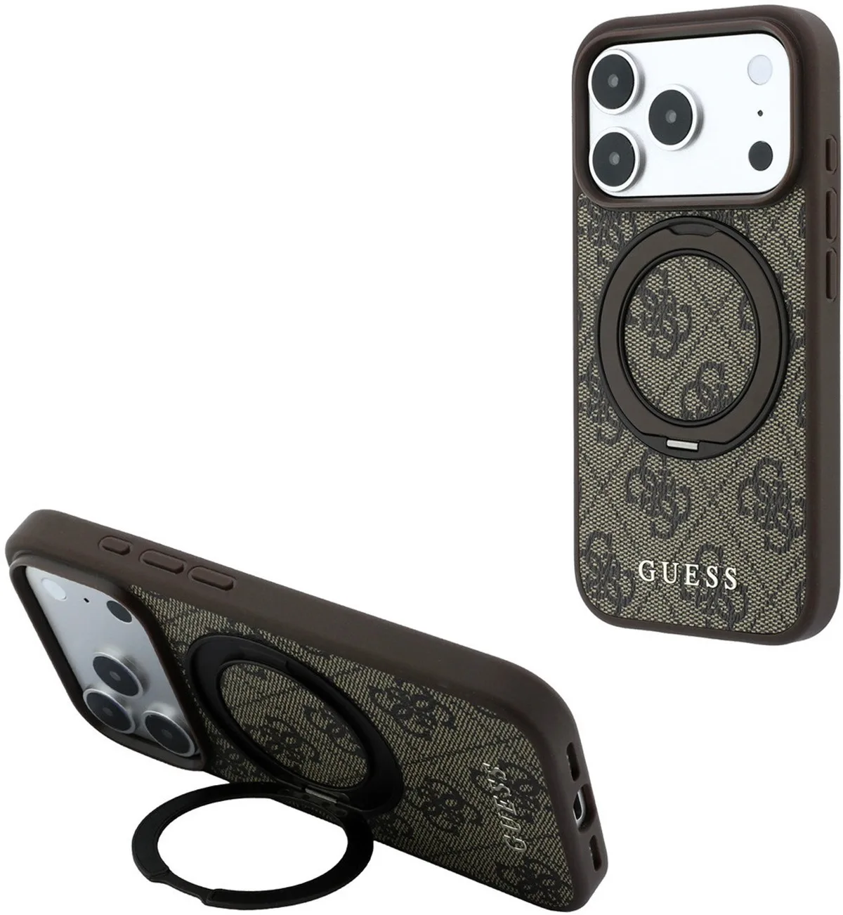 telefoonhoesje voor iPhone 18 Pro Max / iPhone 17 Pro Max - MagSafe compatibel - bruine behuizing de Guess en Marron – photo produit