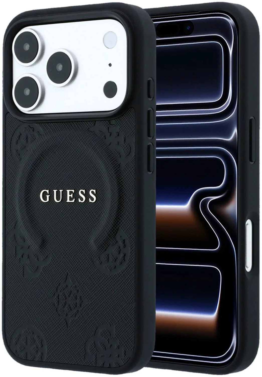 telefoonhoesje voor iPhone 18 Pro Max / iPhone 17 Pro Max - MagSafe - Saffiano - zwarte de Guess en Noir – photo produit