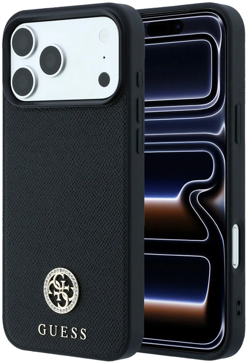 telefoonhoesje voor iPhone 18 Pro Max / iPhone 17 Pro Max - magSafe - kenmerk fra Guess i Sort – produktbillede