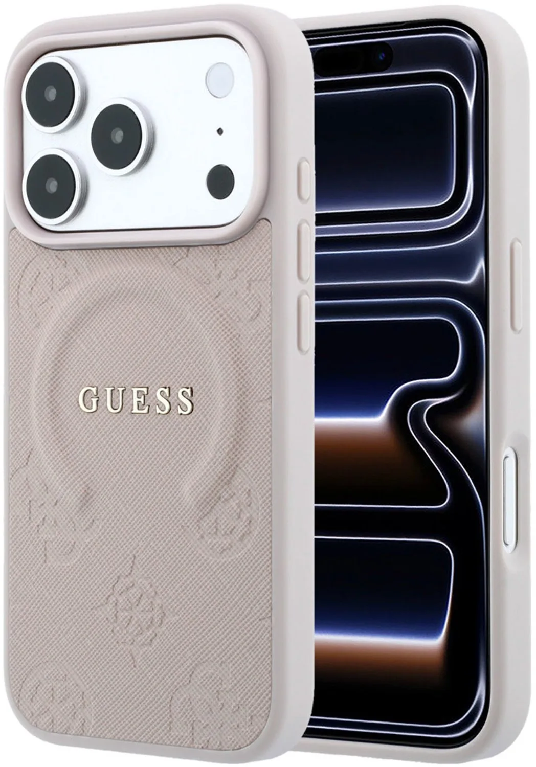 telefoonhoesje voor iPhone 18 Pro Max / iPhone 17 Pro Max - saffiano von Guess in Rosa – Produktfoto