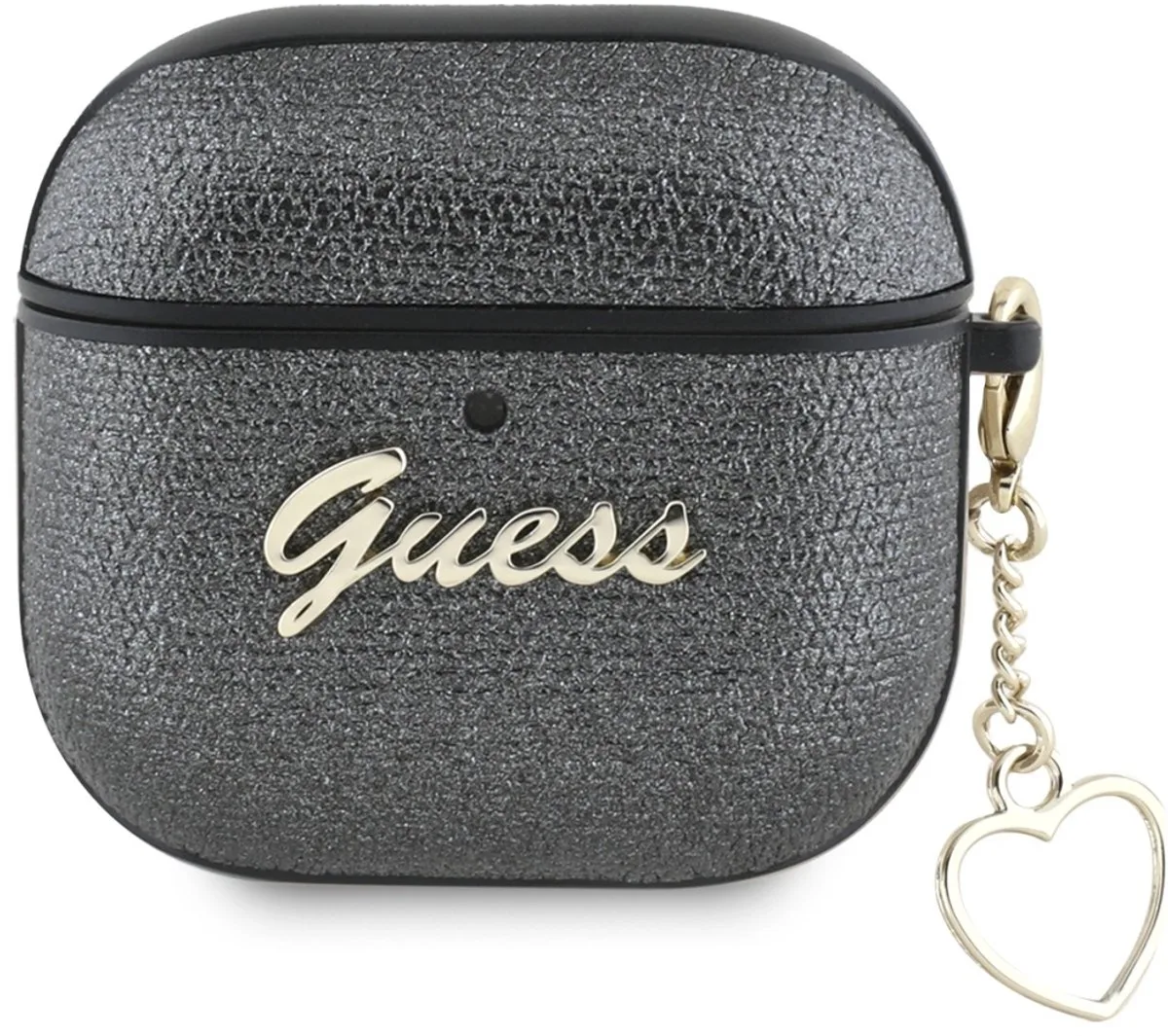 Tpu-Hoesje Voor Airpods 4 Met Ontwerp Metallic Script Charm Bescherming van Guess in Transparant – productfoto