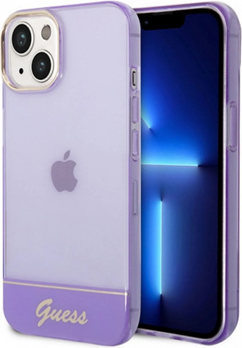 Translucent Back Case - Apple iPhone 14 Plus (6.7") van Guess in Paars – productfoto