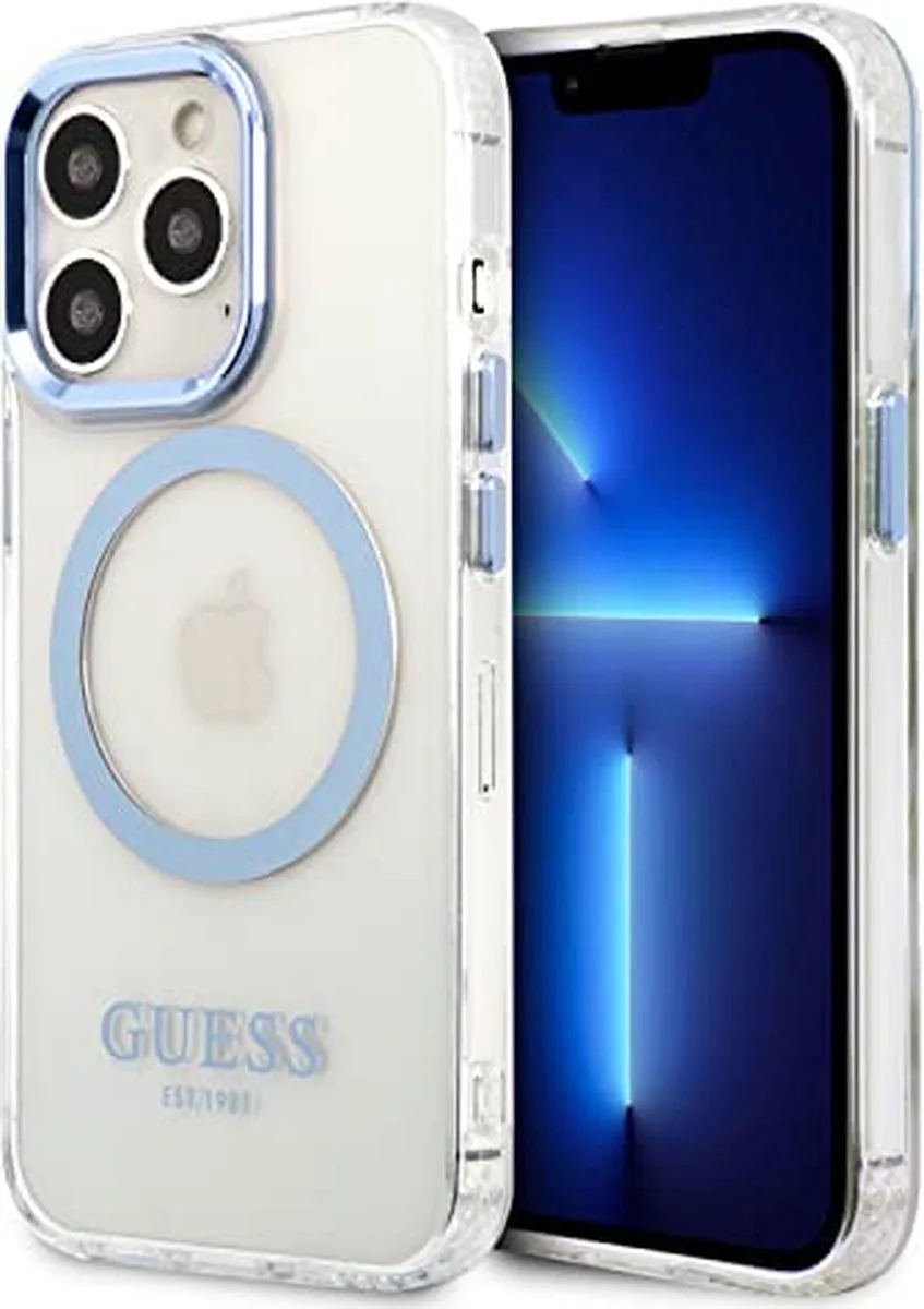 Translucent Back Case (MagSafe Compatible) - Geschikt voor Apple iPhone 13 Pro Max (6.7") van Guess in Blauw – productfoto