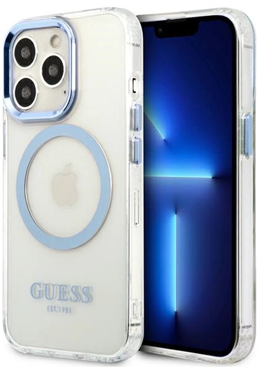Translucent Back Case (MagSafe Compatible) - Geschikt voor Apple iPhone 13 Pro (6.1") van Guess in Blauw – productfoto