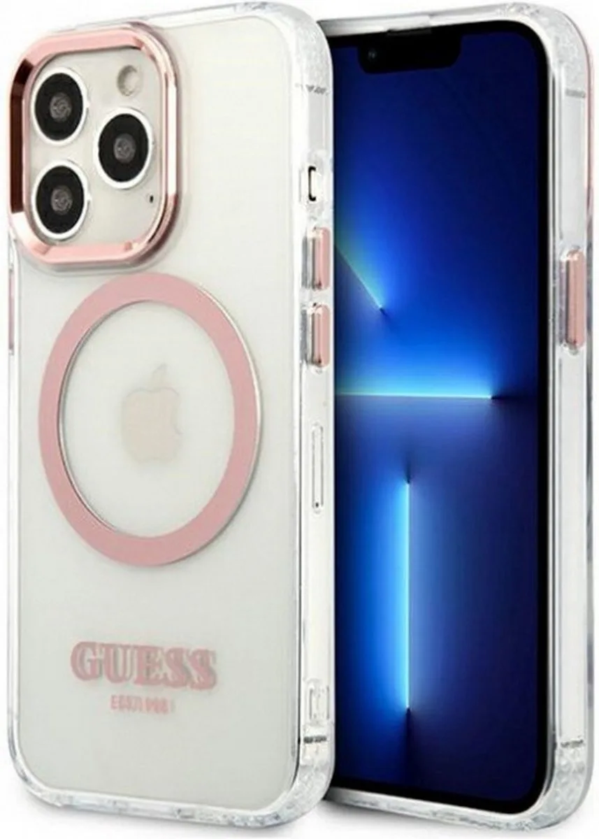 Translucent Back Case (MagSafe Compatible) - Geschikt voor Apple iPhone 13 Pro (6.1") van Guess in Roze – productfoto