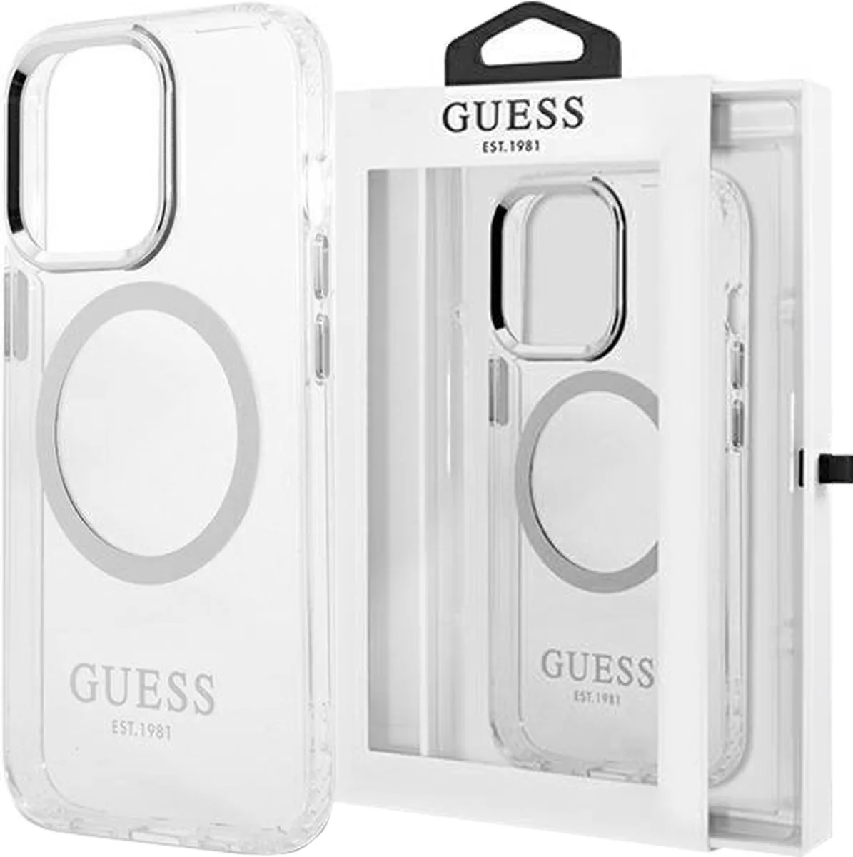 Translucent Back Case (MagSafe Compatible) - Geschikt voor Apple iPhone 12/12 Pro (6.1") van Guess in Zilver – productfoto