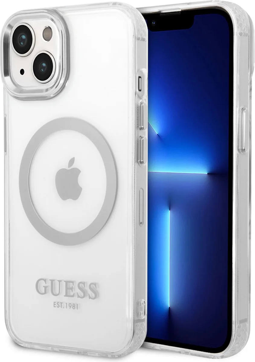 Translucent Back Case (MagSafe Compatible) - Geschikt voor Apple iPhone 14 Plus (6.7") van Guess in Zilver – productfoto