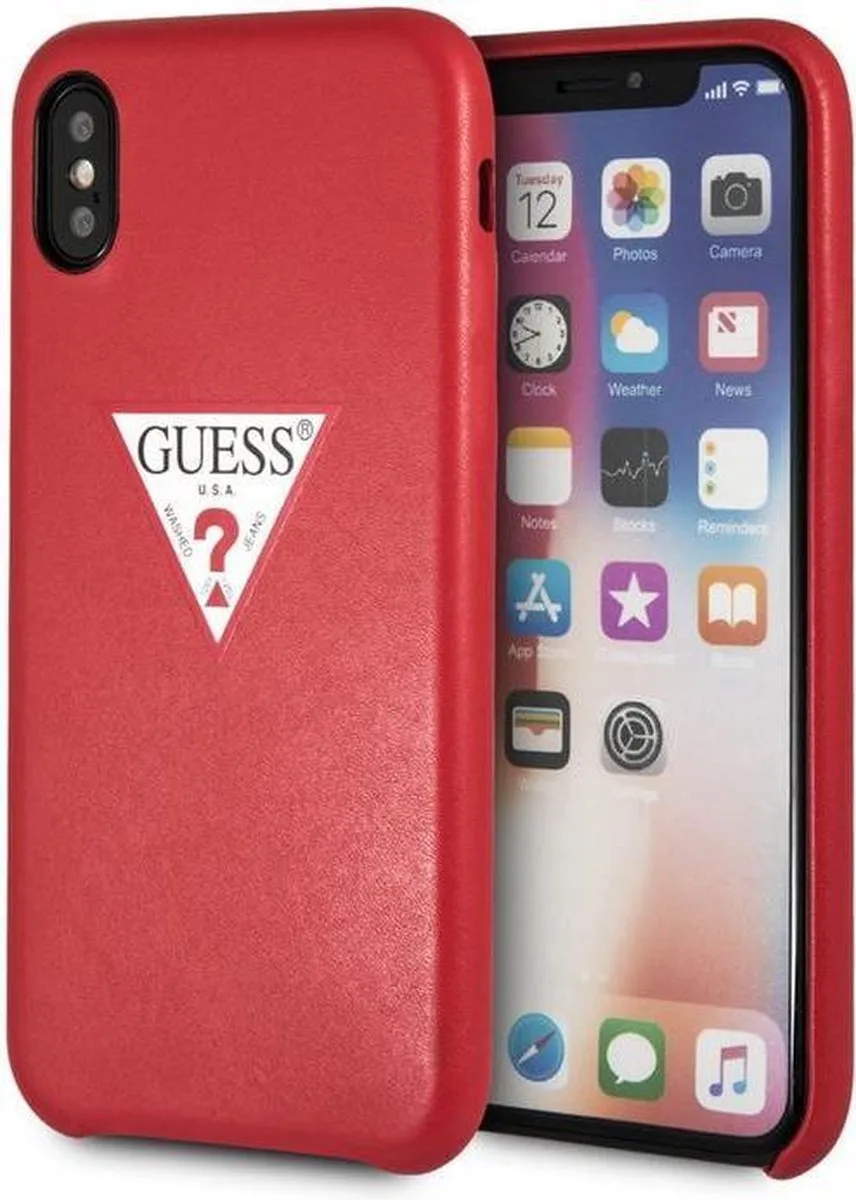 Triangle Back Case - Geschikt voor Apple iPhone XS Max (6.5") van Guess in Rood – productfoto
