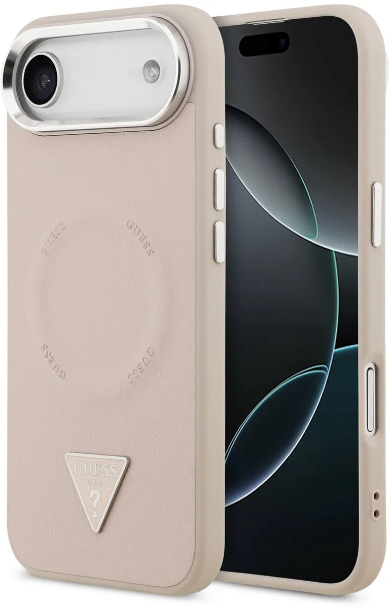Triangle Logo geschikt voor iPhone Air hoesje MagSafe compatibel van Guess in Roze – productfoto