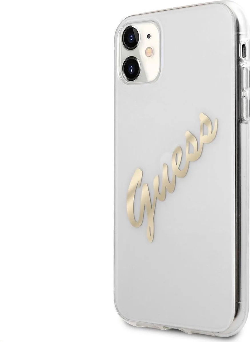 Vintage Transparent Back Case voor Apple iPhone 11 (6.1") van Guess in Goud – productfoto