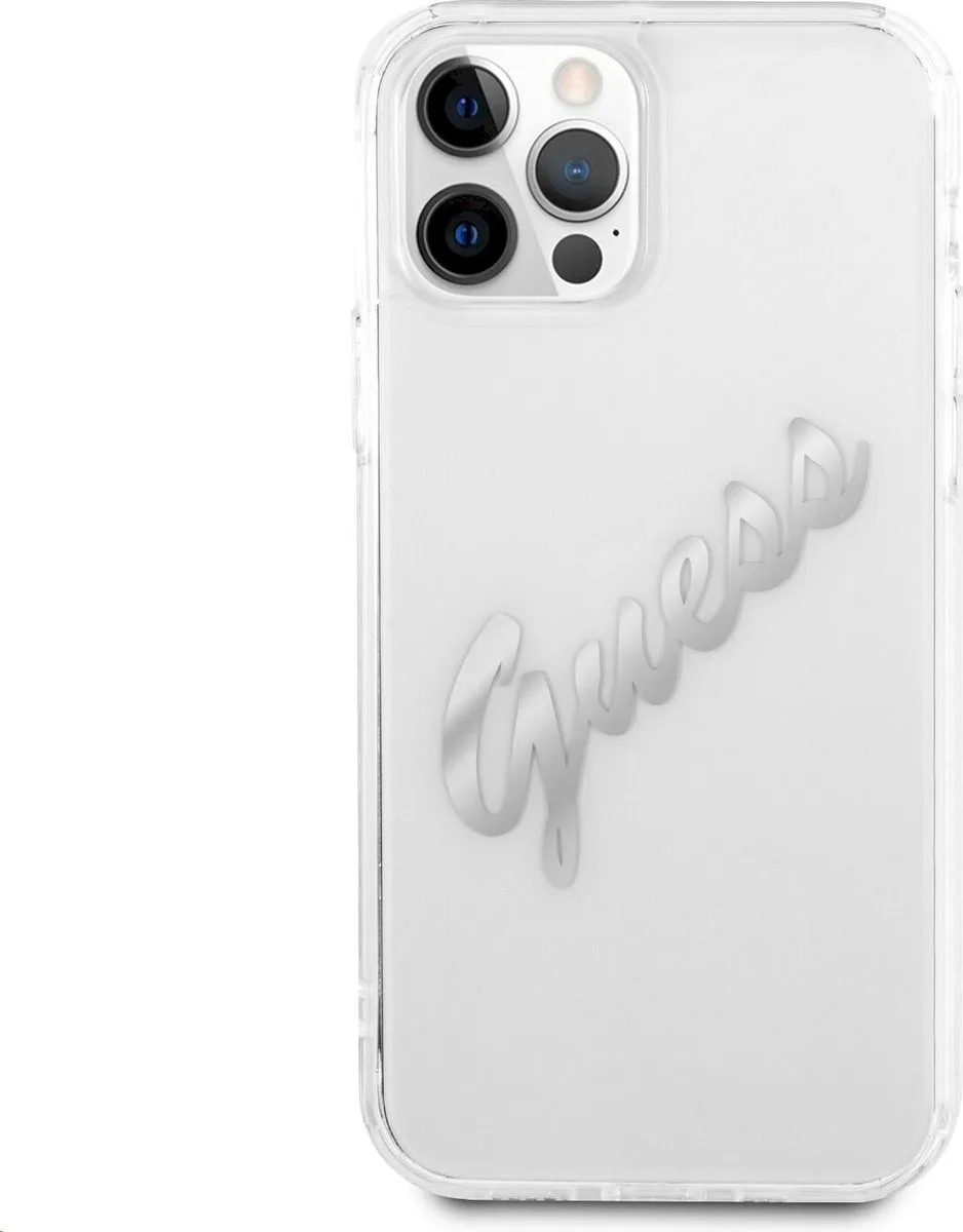 Vintage Transparent Case - Geschikt voor Apple iPhone 12 Pro Max (6.7") van Guess in Zilver – productfoto