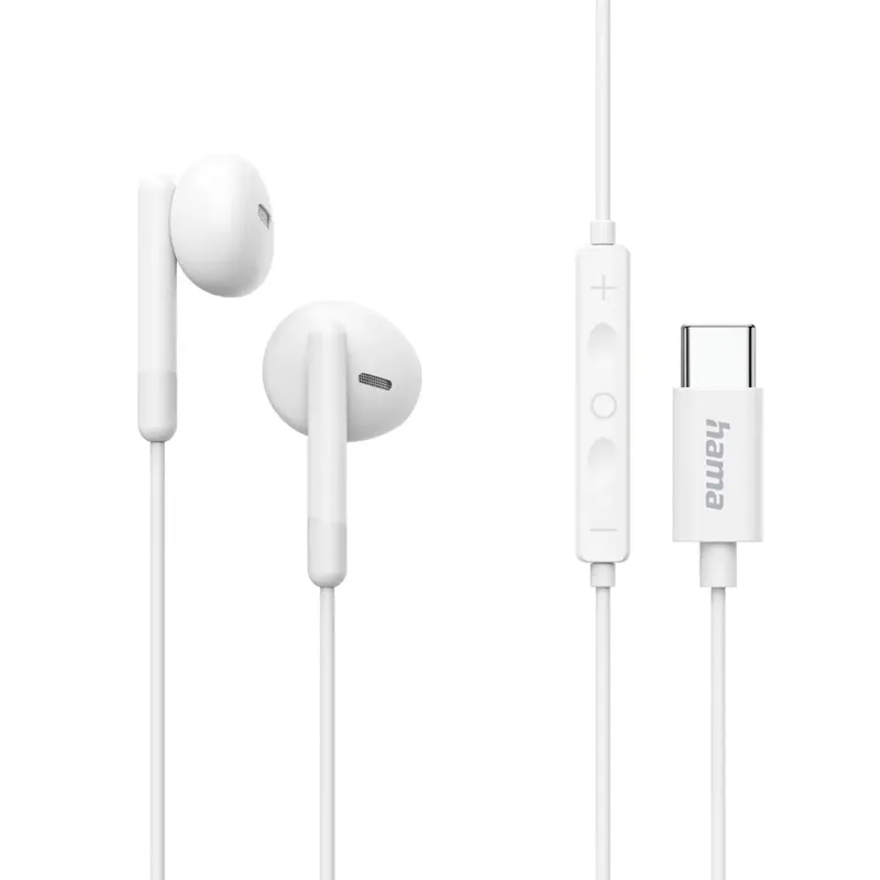 Classy Earplugs Kabel Stereo Volumeregeling Mobiele telefoon by Hama in White – product photo