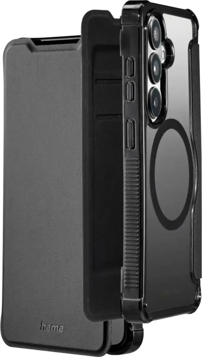 Extreme Protect Étui portefeuille Samsung Galaxy S26 FE noir, transparent 00016203 fra Hama i Sort, Gennemsigtig – produktbillede