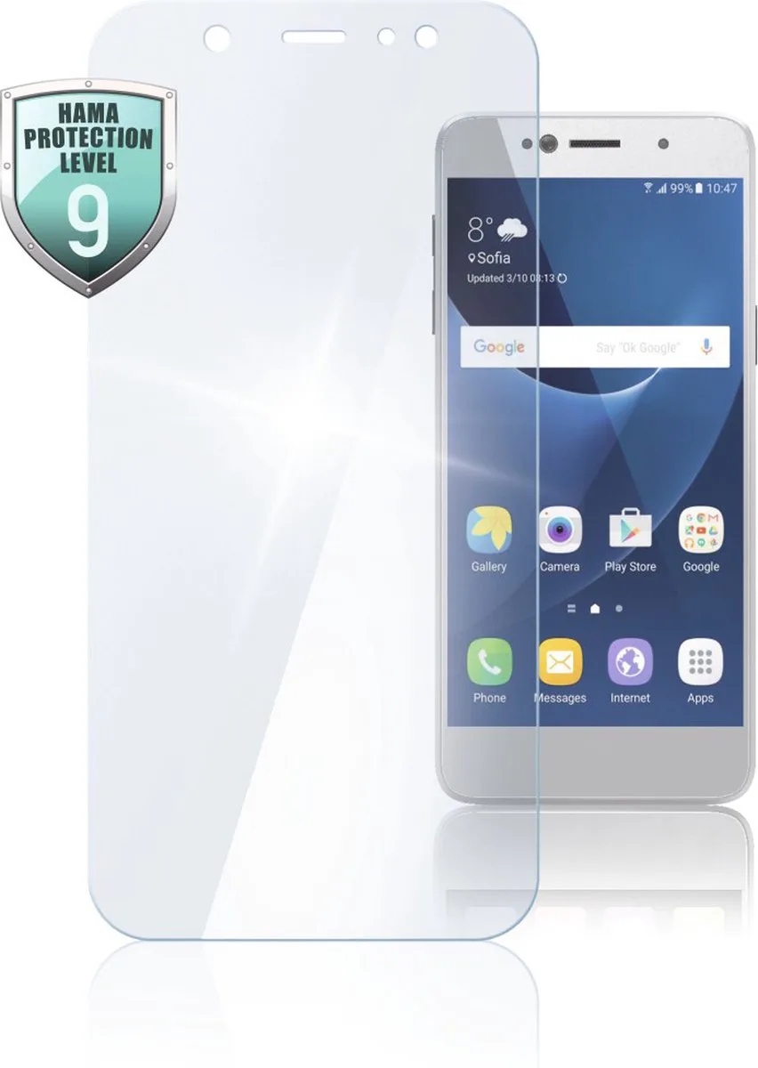 Glazen displaybescherming "Premium Crystal Glass" Sams. Galaxy A6 (2018) från Hama – produktbild