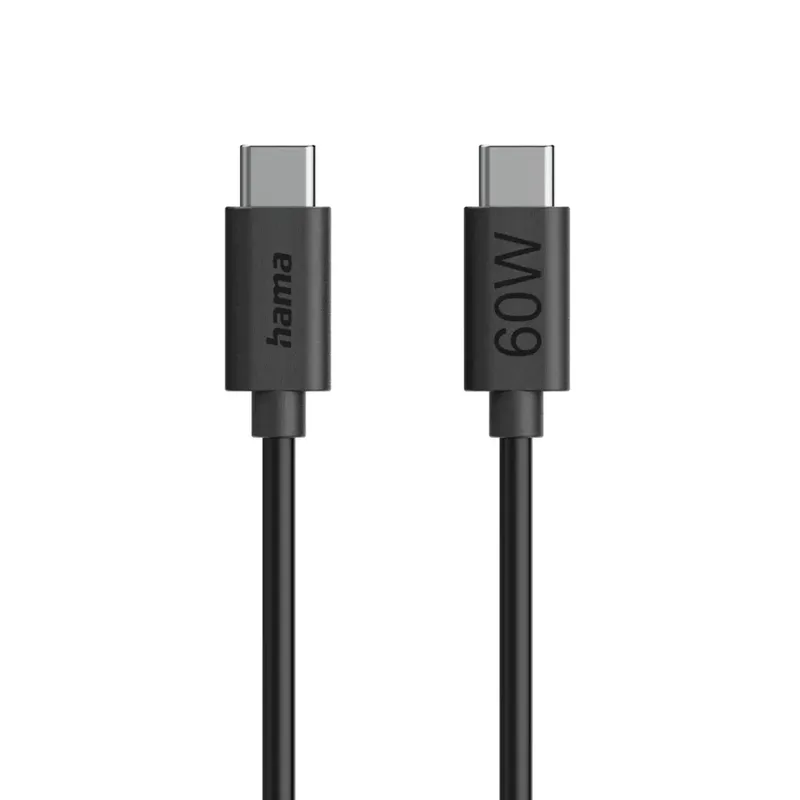 Hama 00086446 USB-C-kabel USB 2.0 USB-C stekker 1.2 m Met USB van Hama in Zwart – productfoto