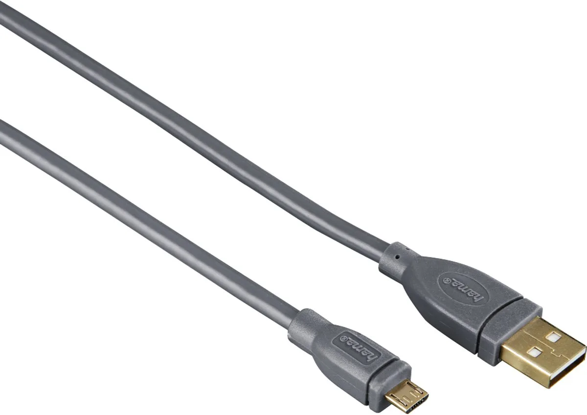 Hama 00125227 USB-kabel USB 2.0 1,8 m Micro-USB B USB A by Hama in Grey – product photo