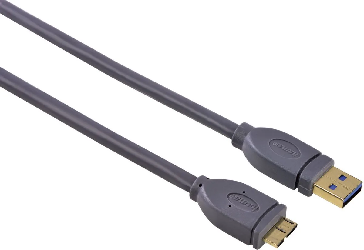 Hama 00125242 USB-kabel USB 3.2 Gen 1 (3.1 Gen 1) 0,75 m Micro-USB B USB A by Hama in Grey – product photo