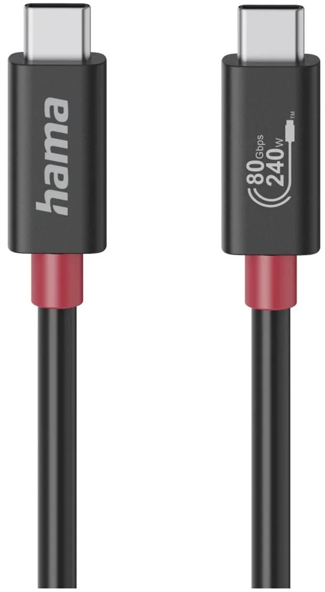 Hama 00200799 USB-kabel USB4 Gen 4x2 1 m USB C van Hama in Zwart – productfoto