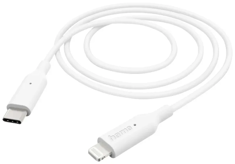 Hama 00201598 USB-laadkabel USB 2.0 Apple Lightning stekker, USB-C stekker 1.00 m de Hama en Blanc – photo produit