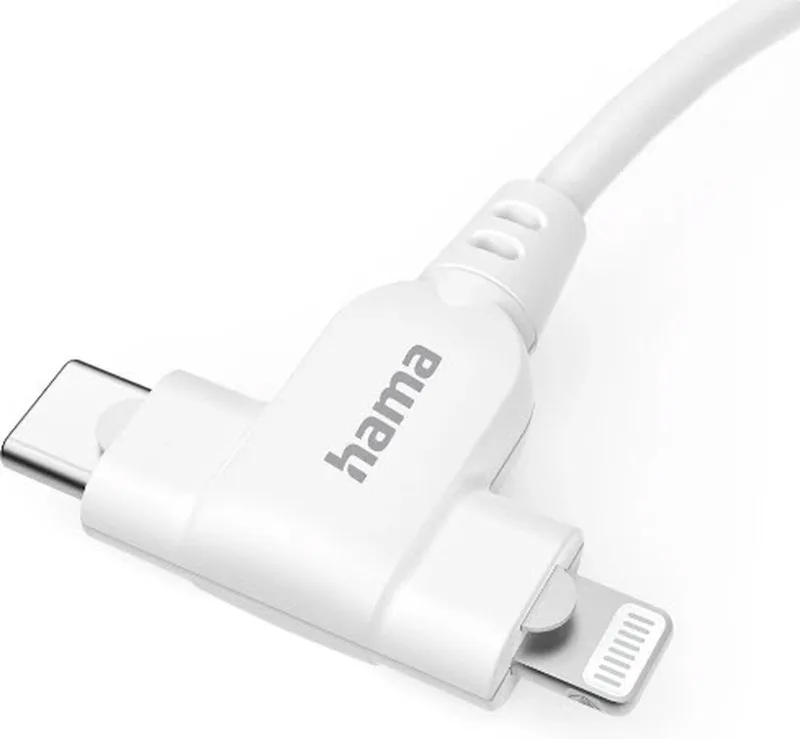 Hama 00201722 USB-kabel USB 2.0 1,5 m USB C USB C/Lightning 0,48 Gbit/s van Hama in Wit – productfoto