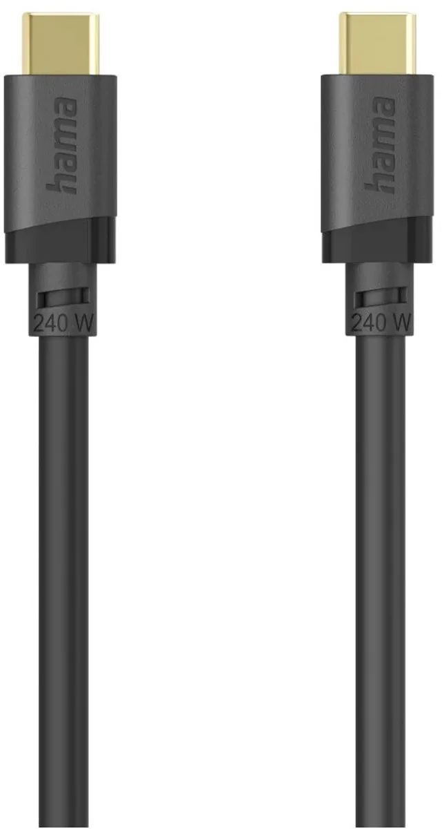 Hama 00202009 USB-C-kabel USB 3.2 Gen1 USB-C stekker 1.5 m Vergulde steekcontacten by Hama in Black – product photo