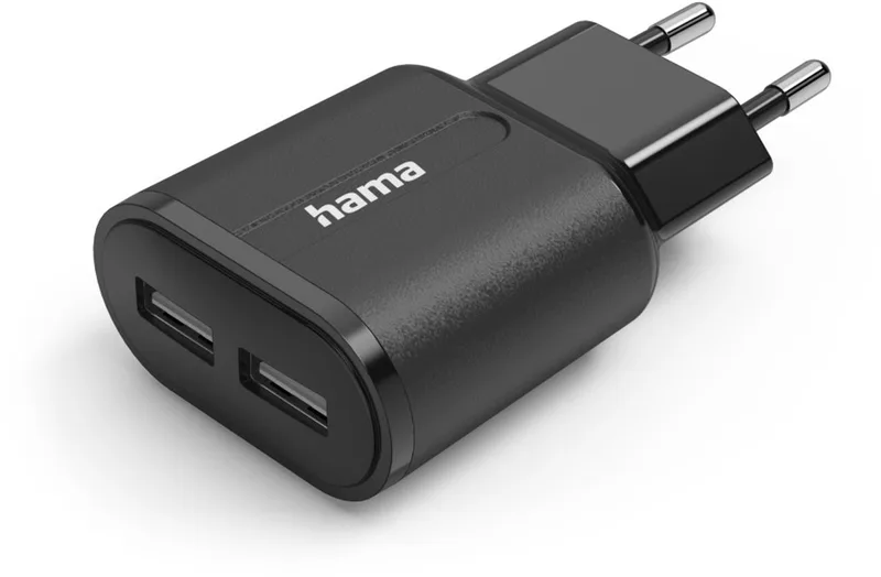 Hama 12W Oplader - 2x USB-A från Hama i Svart – produktbild