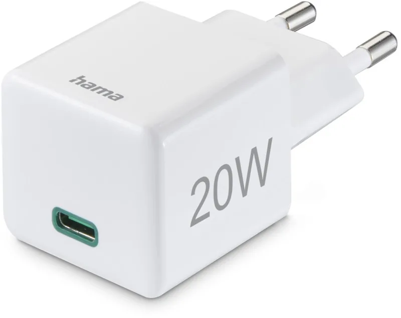 Hama 20W Snellader - USB-C PD/QC - Super-mini by Hama in White – product photo