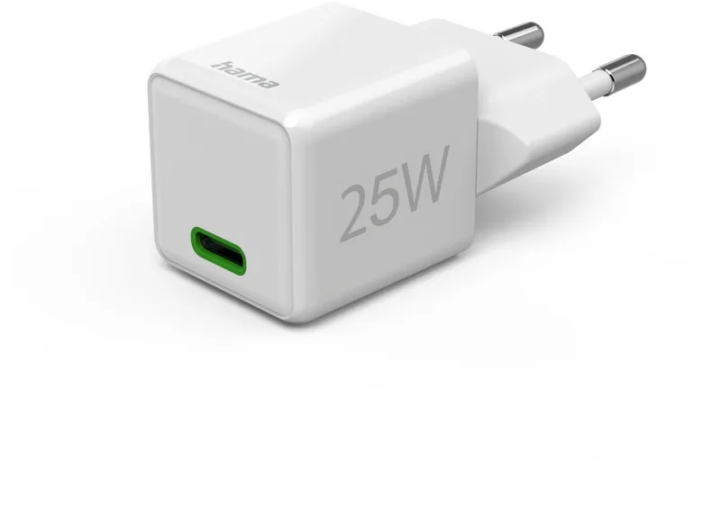 Hama 25W Snellader - USB-C PD/QC - Super-mini by Hama in White – product photo