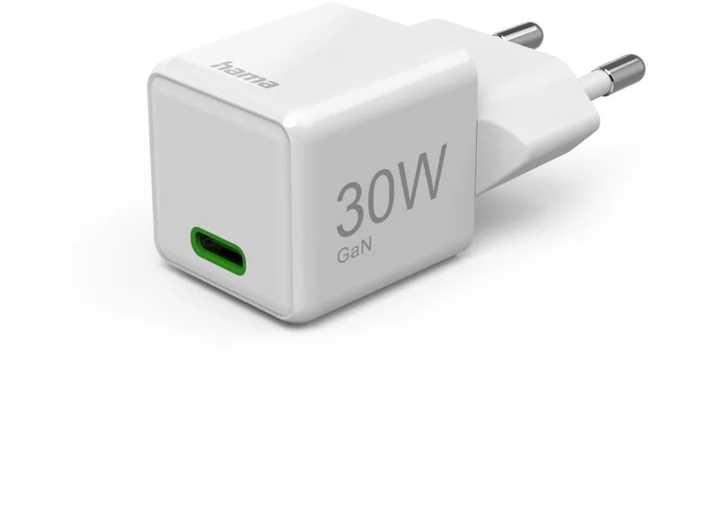 Hama 30W Snellader - USB-C PD/QC - Super-mini by Hama in White – product photo