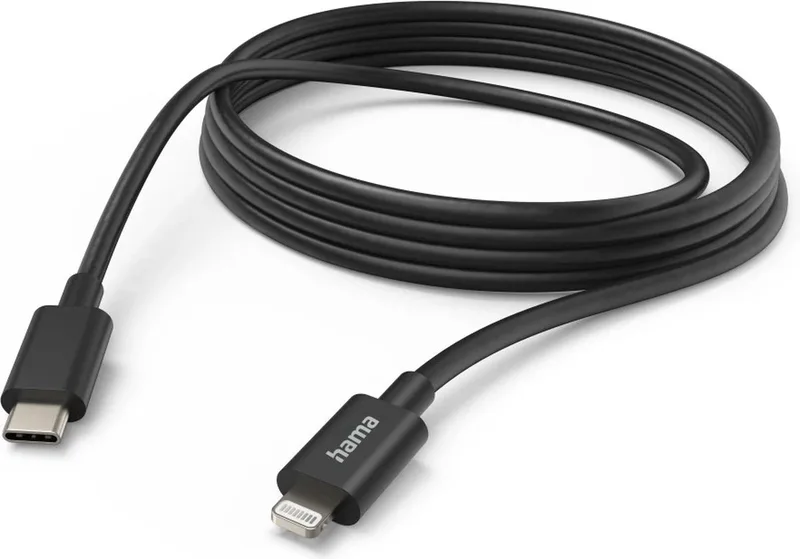 Hama 3M USB-C to Lightning Charging & Data Cable fra Hama i Sort – produktbillede
