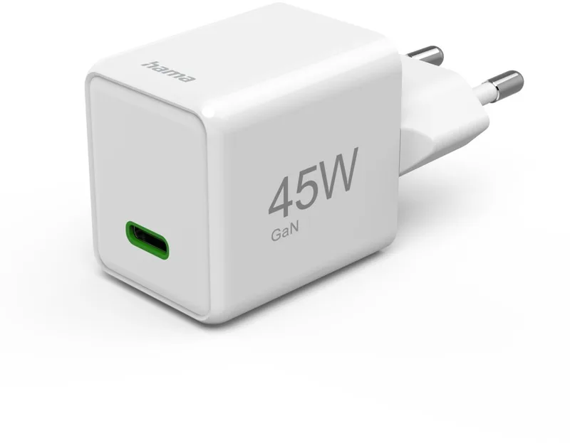 Hama 45W Snellader - USB-C PD/QC - Super-mini by Hama in White – product photo