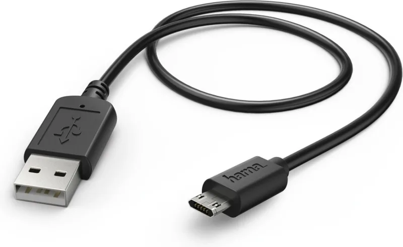 Laad/Synchro kabel micro USB reversible 1.4m från Hama i Svart – produktbild